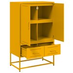 vidaXL Buffet haut jaune moutarde 68x39x111 5 cm acier laminé à froid