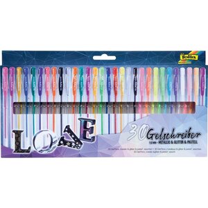 Stylo gel mega selection assorti étui de 30 folia