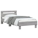 vidaXL Cadre de lit avec tête de lit sonoma gris 75x190 cm