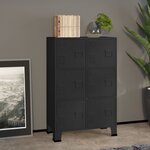 vidaXL Coffre de rangement industriel Noir 75x40x115 cm Métal