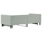 vidaXL Lit de jour avec lit gigogne gris clair 90x200 cm velours