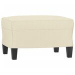 vidaXL Canapé à 3 places avec repose-pieds Crème 180 cm Similicuir