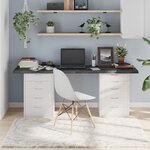 vidaXL Dessus de table marron foncé bois chêne massif traité