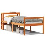 vidaXL Cadre de lit avec tête de lit cire marron 75x190 cm bois de pin