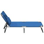 vidaXL Chaise longue pliante bleu tissu oxford acier enduit de poudre