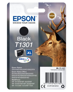 Epson singlepack black t1301 durabrite u t1301 cartouche dencre noir tres haute capacite v 1-pack rf-am blister durabrite ultra ink
