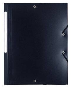 Chemise 3 rabats et élastiques Polypro 5/10e 24 x32 cm Noir EXACOMPTA