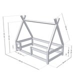 Lit cabane enfant NAKANA 80 x 160 vert sauge