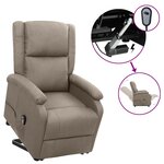 Vidaxl fauteuil releveur inclinable taupe tissu