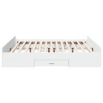 vidaXL Cadre de lit avec tiroirs blanc 200x200 cm bois d'ingénierie