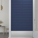 vidaXL Panneaux muraux 12 Pièces Bleu 60x15 cm Tissu 1 08 m²