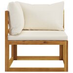 vidaXL Salon de jardin 8 Pièces avec coussin Crème Bois d'acacia solide