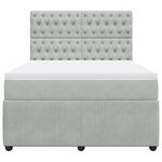 vidaXL Sommier à lattes de lit et matelas Gris clair 160x200cm Velours