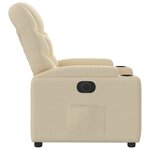 vidaXL Fauteuil inclinable électrique Crème Tissu