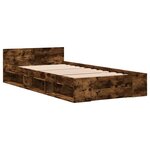 vidaXL Cadre de lit et tiroir chêne fumé 90x190 cm bois d'ingénierie