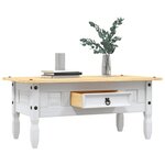 vidaXL Table basse Pin mexicain Gamme Corona Blanc 100x55x44 cm