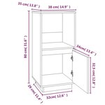 vidaXL Buffet blanc 38x35x80 cm bois massif de pin