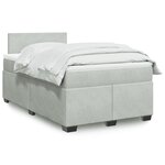 vidaXL Sommier à lattes de lit et matelas Gris clair 120x200cm Velours