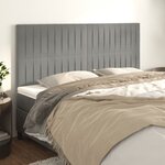 vidaXL Têtes de lit 4 Pièces Gris clair 90x5x78/88 cm Velours