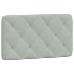 vidaXL Coussin de tête de lit gris clair 90 cm velours