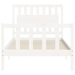 vidaXL Cadre de lit et tête de lit blanc 100x200 cm bois massif