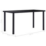 vidaXL Table à manger Noir 140x70x75 cm Verre trempé