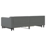 vidaXL Lit de jour avec gigogne et tiroirs gris foncé 100x200 cm tissu