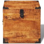 vidaXL Coffre de rangement cubique Bois massif de manguier