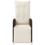 vidaXL Chaise inclinable de jardin avec coussins marron résine tressée