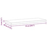 vidaXL Étagères murales 2 Pièces 75x30x3 cm noir acier inoxydable