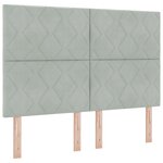 lit box spring vidaXL avec matelas et lumière LED gris clair 140x190 cm velours