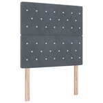 vidaXL Lit à ressorts avec matelas et banc gris foncé 120x190 cm en velours