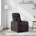 vidaXL Fauteuil de massage inclinable Marron foncé Tissu