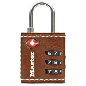 Cadenas à Combinaison TSA Cuir Marron 5 5 x 3 x 2 6 cm