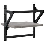 vidaXL Étagères murales avec barres 2 Pièces sonoma gris 30x25x30 cm