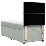vidaXL Sommier à lattes de lit et matelas Gris clair 90x200 cm Velours