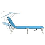 vidaXL Chaise longue pliable avec auvent bleu aluminium