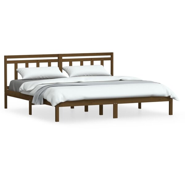vidaXL Cadre de lit Marron miel Bois de pin massif 200x200 cm