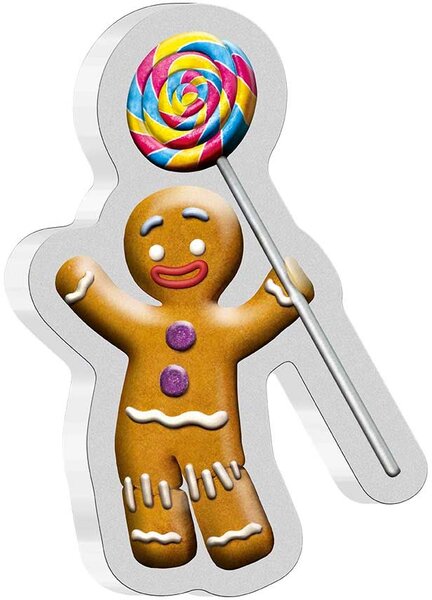 Pièce de monnaie en Argent 2 Dollars g 31.1 (1 oz) Millésime 2021 Shrek Film GINGERBREAD MAN