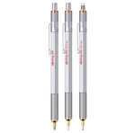 rOtring 800 Stylo bille  Argent chromé  recharge noire pointe moyenne