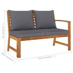 vidaXL Salon de jardin 9 Pièces avec coussin Bois d'acacia solide