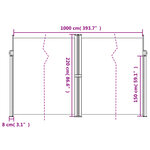 vidaXL Auvent latéral rétractable Marron 220x1000 cm