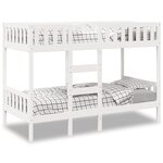 vidaXL Lit superposé Blanc 90x190 cm Bois de pin massif