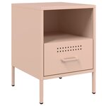 vidaXL Tables de chevet 2 Pièces rose 36x39x50 5 cm acier laminé à froid