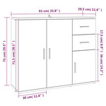 vidaXL Buffet Noir 91x29 5x75 cm Bois d'ingénierie