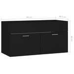 vidaXL Armoire d'évier Noir 90x38 5x46 cm Bois d’ingénierie