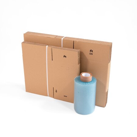 Kit de déménagement MINI  avec cartons standards et livres  bulle et adhésif.