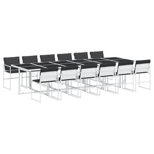 vidaXL Ensemble à manger de jardin avec coussins 13Pièces blanc textilène