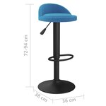 Vidaxl tabouret de bar bleu velours