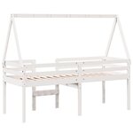 vidaXL Lit haut avec toit blanc 75x190 cm bois de pin massif